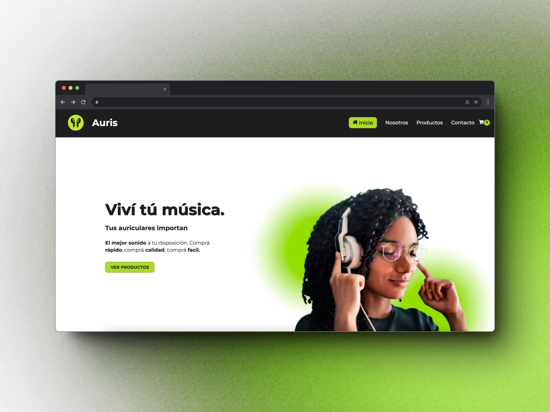 Captura de Pantalla del Sitio Auris