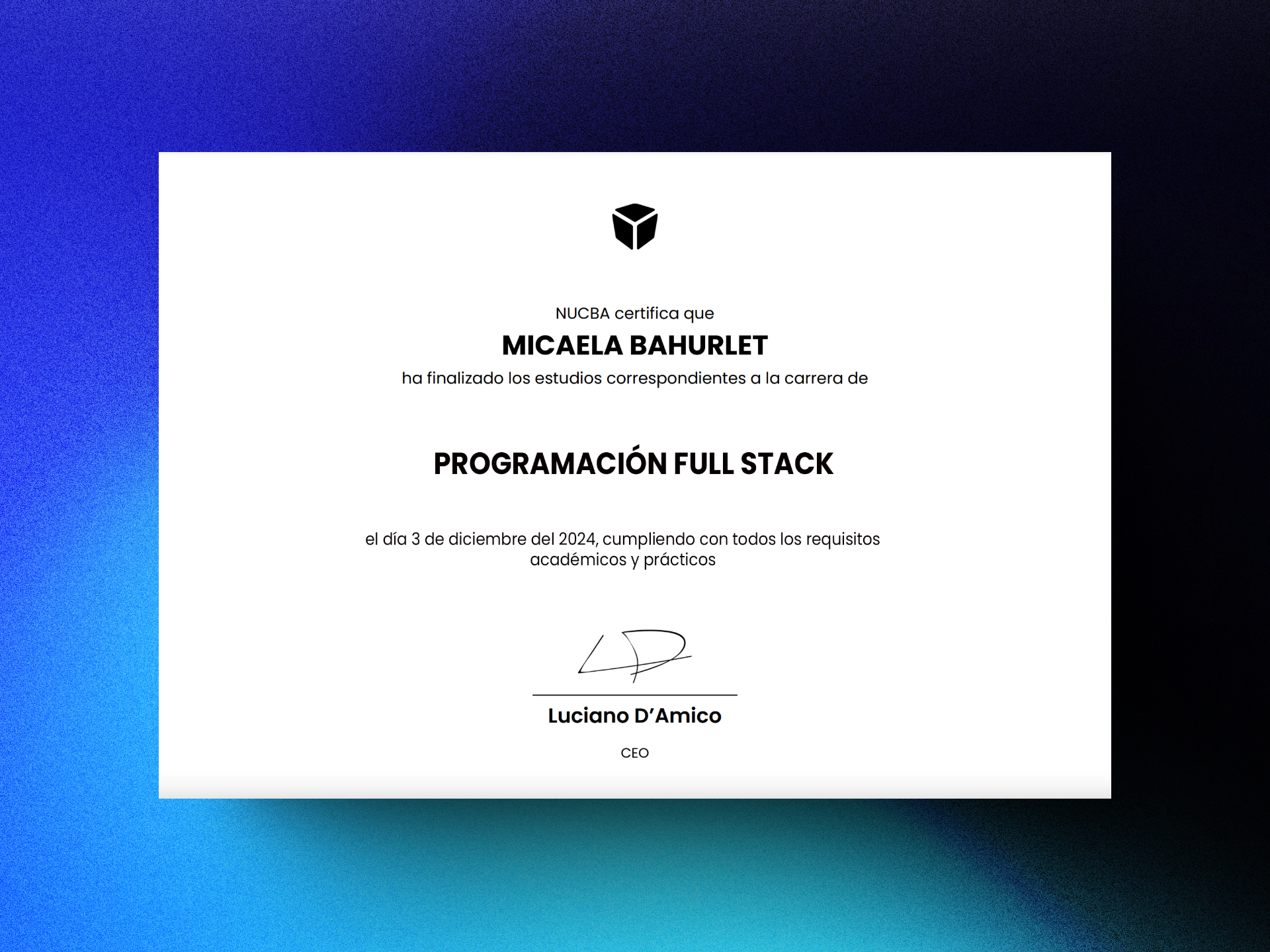Certificado Full Stack