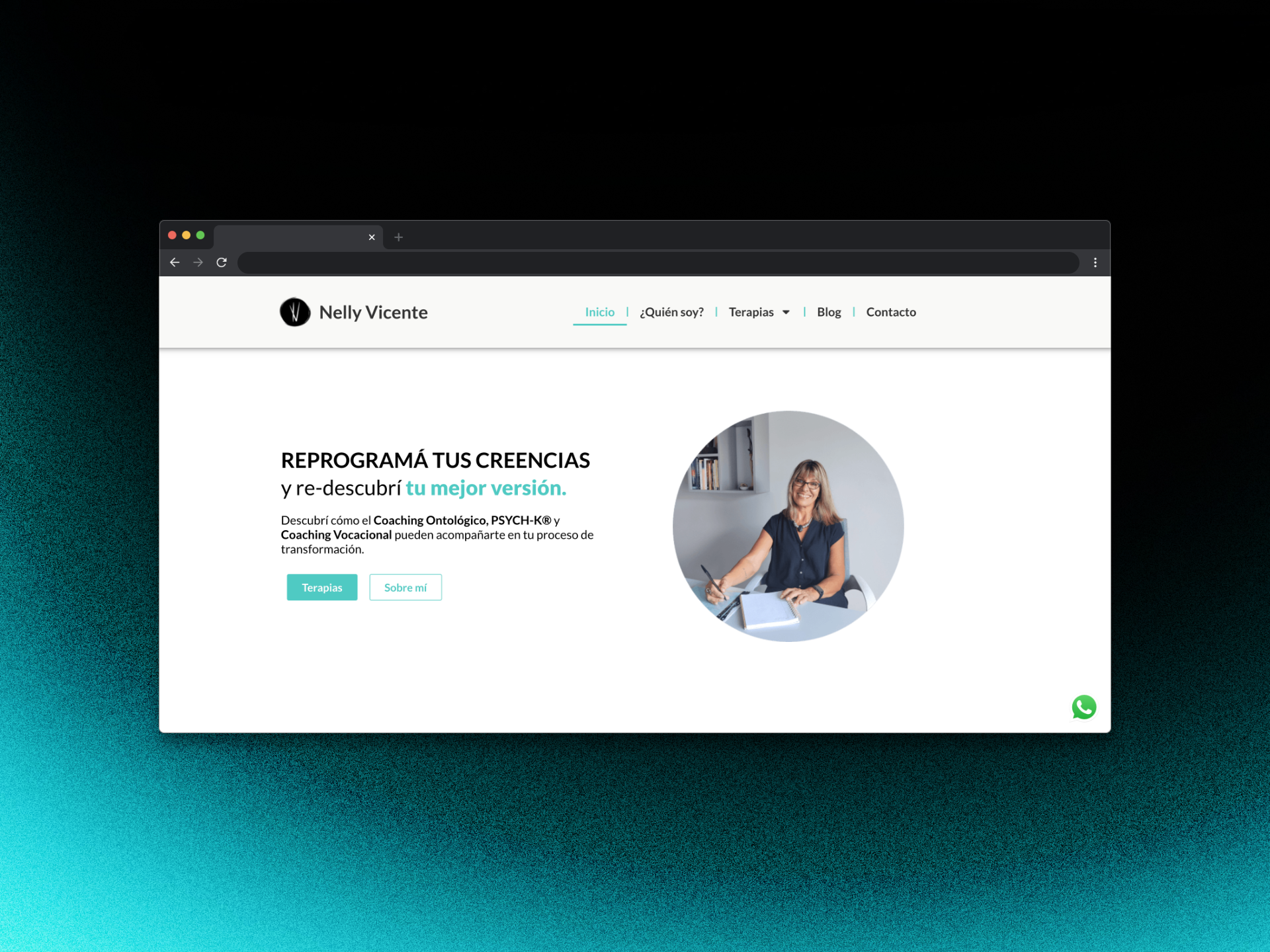 Captura de Pantalla del Sitio www.nellyvicente.com