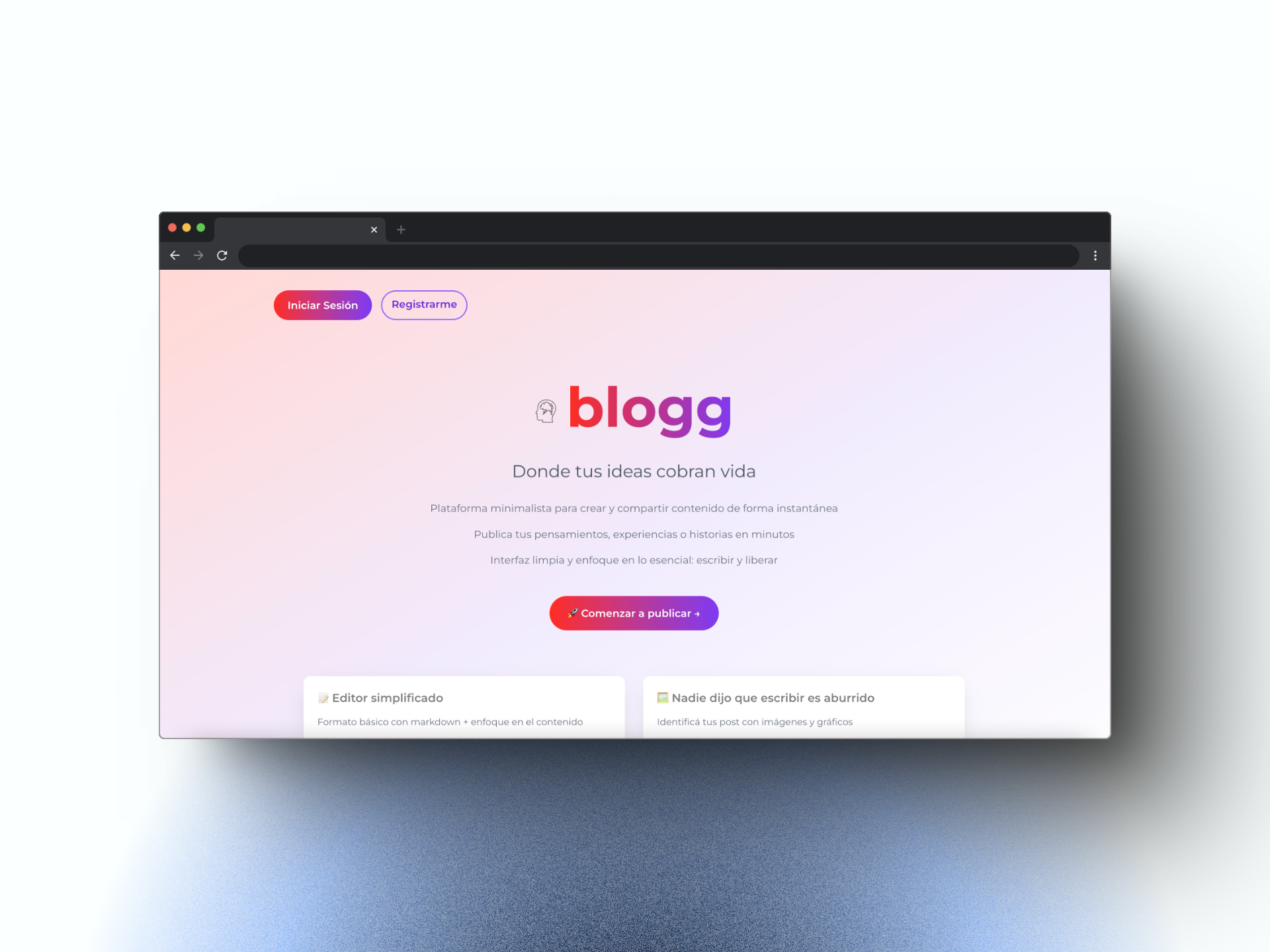 Captura de Pantalla de blogg